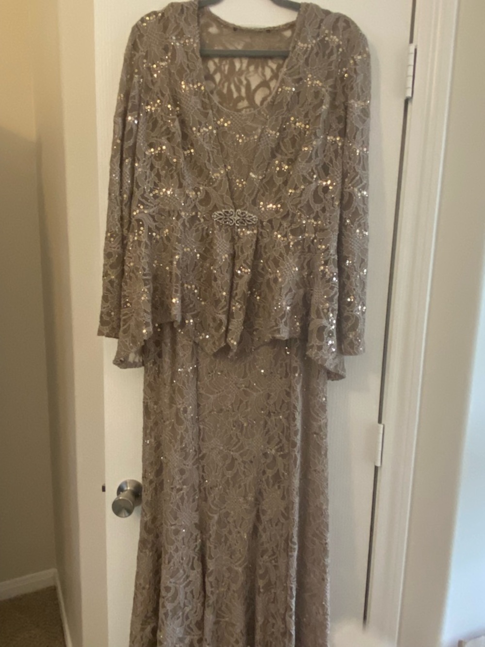 Ursula of Switzerland Taupe Satin Lined Jacket